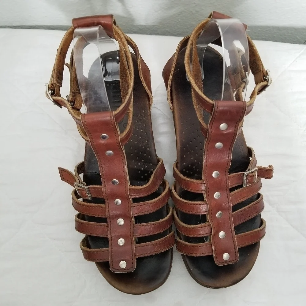 Sanita Aurora Brown‎ Strappy Gladiator Sandals 40